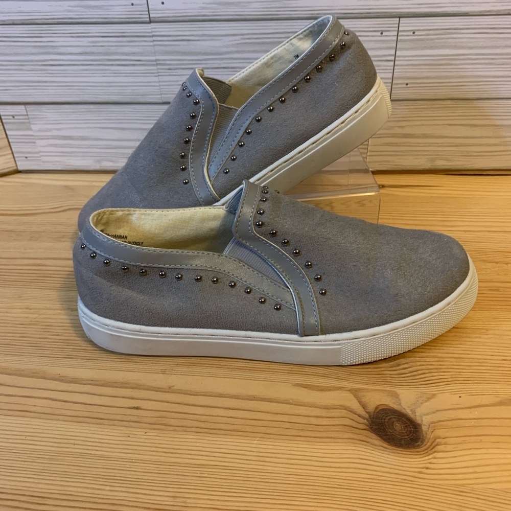 Maurices Gray Studded Slip-On Sneakers